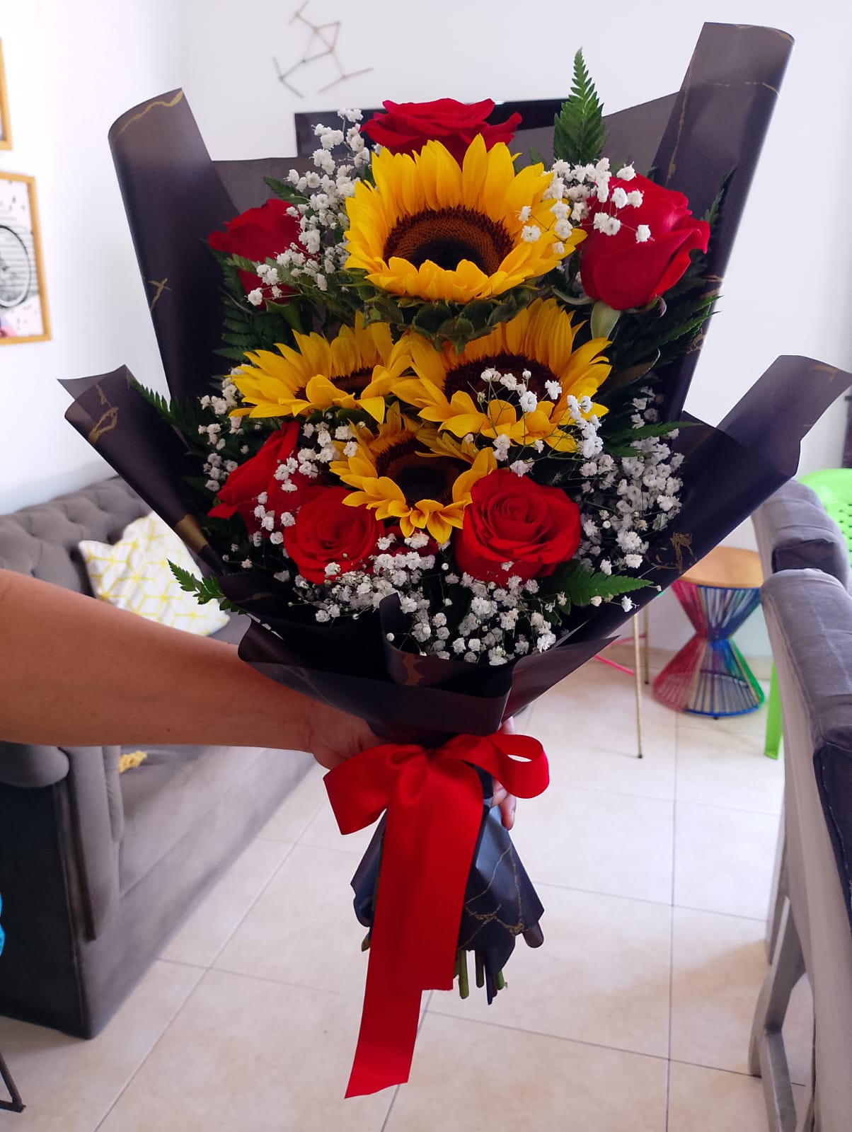 Ramillete girasoles luz